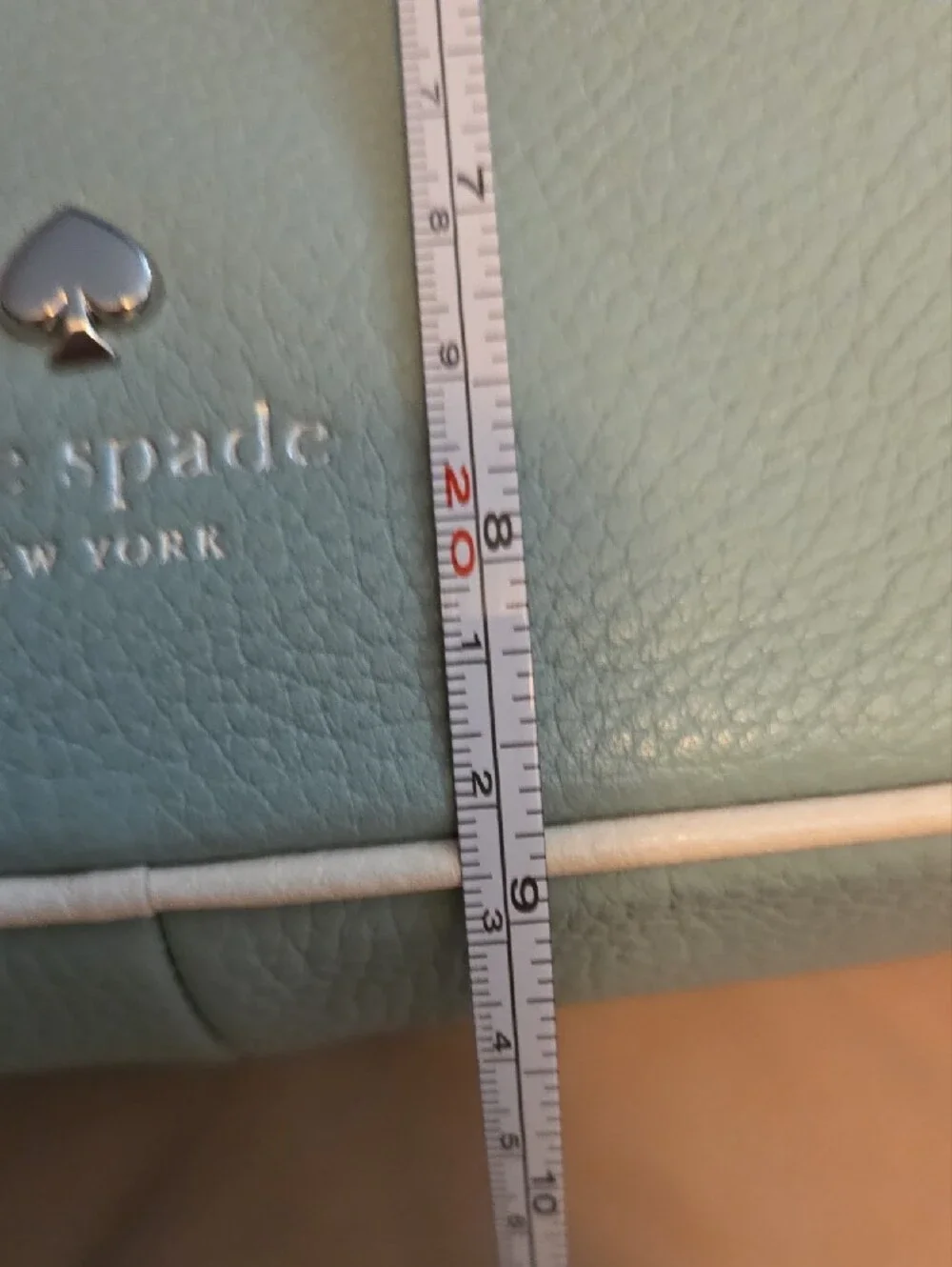 kate spade Mint Green Pebble Leather Shoulder Bag with Cream Trim